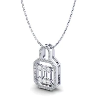 Pırlanta & Beyaz Safir & Swarovski Kristal Kolye