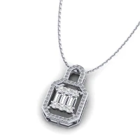 Pırlanta & Beyaz Safir & Swarovski Kristal Kolye