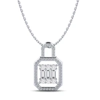 Pırlanta & Beyaz Safir & Swarovski Kristal Kolye