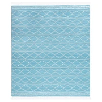 Oslo Washable Tasseled Cotton Rug Blue